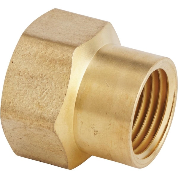 Best Garden 3/4 In. FHT x 1/2 In FPT Brass Non-Swivel Hose Connector GB-9547+GM294 - main